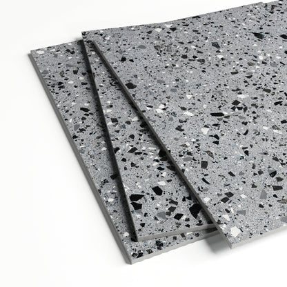Bellazza Anthracite Terrazzo Porcelain Wall or Floor Tile 600 x 600mm