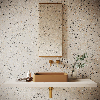 Bellazza Beige Terrazzo Porcelain Wall or Floor Tile 600 x 600mm