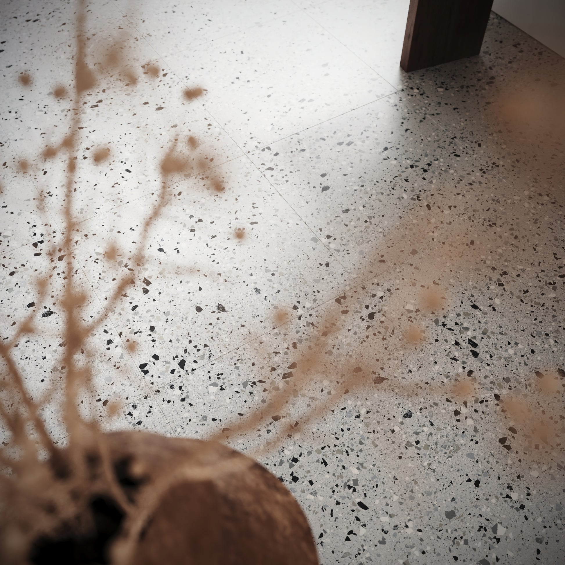 Bellazza Grey Terrazzo Porcelain Wall or Floor Tile 1200 x 600mm