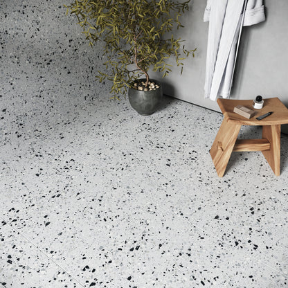 Bellazza Grey Terrazzo Porcelain Wall or Floor Tile 600 x 600mm
