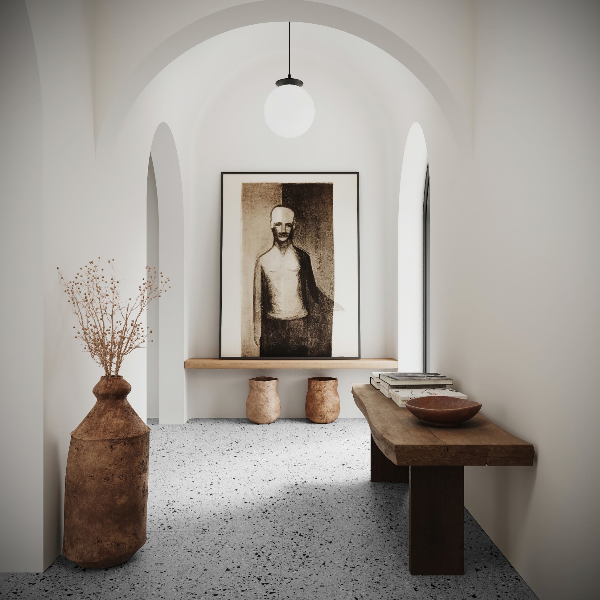 Bellazza Grey Terrazzo Porcelain Wall or Floor Tile 600 x 600mm