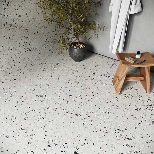 Bellazza Ivory Terrazzo Porcelain Wall or Floor Tile 1200 x 600mm