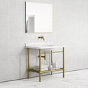 Belmont Traditional Brushed Gold Vanity Unit with Carrara Marble Countertop 1000mm