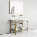 Belmont Traditional Brushed Gold Vanity Unit with Carrara Marble Countertop 1200mm