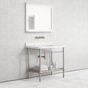 Belmont Traditional Polished Nickel Vanity Unit with Carrara Marble Countertop 1000mm