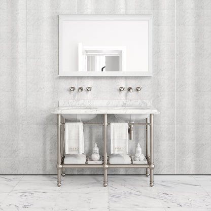 Belmont Traditional Polished Nickel Vanity Unit with Carrara Marble Countertop 1200mm