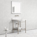 Belmont Traditional Polished Nickel Vanity Unit with Carrara Marble Countertop 800mm
