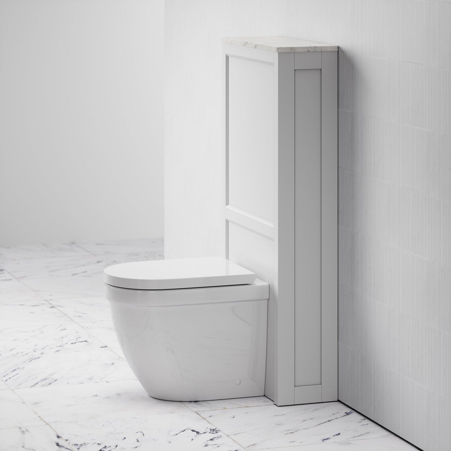 Berkeley Back to Wall Toilet and Matte White Claridge Housing