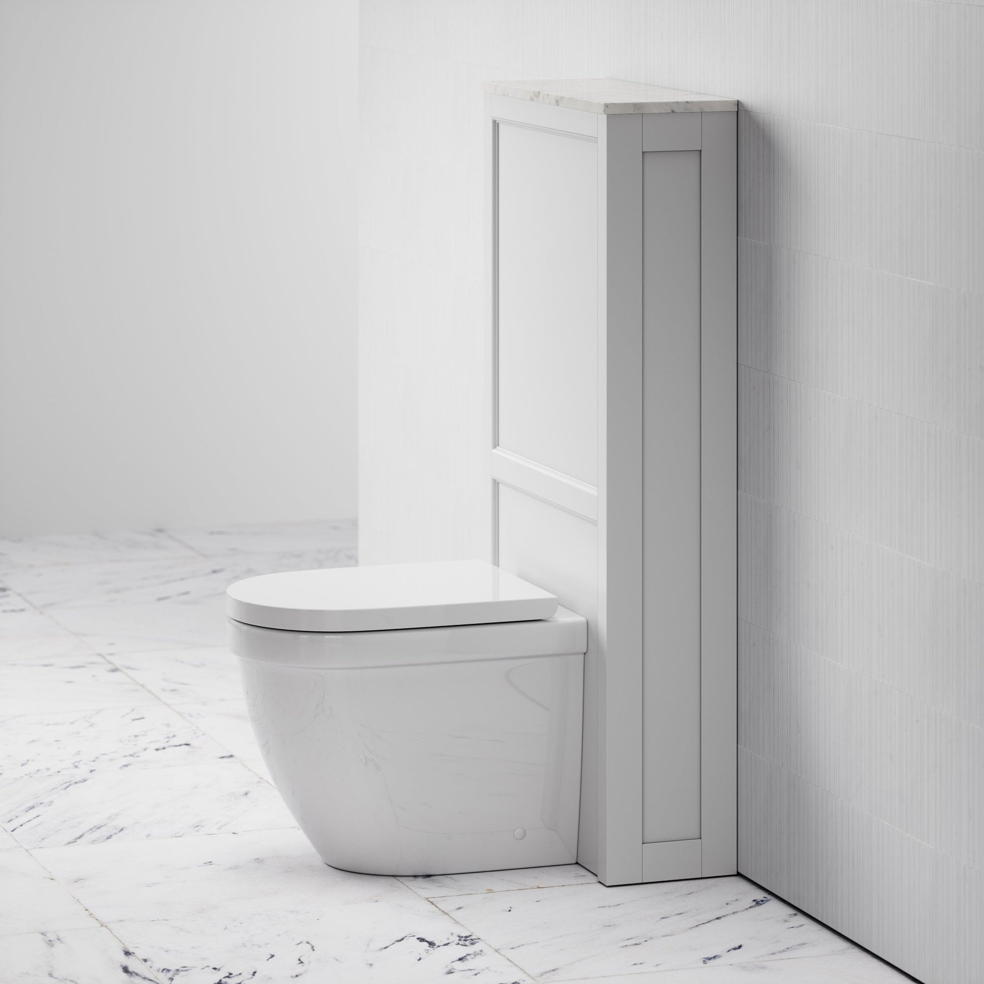 Berkeley Back to Wall Toilet and Matte White Claridge Housing