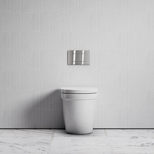 Berkeley Traditional Back to Wall Rimless Toilet with Concealed Cistern and Brushed Stainless Flush Plate