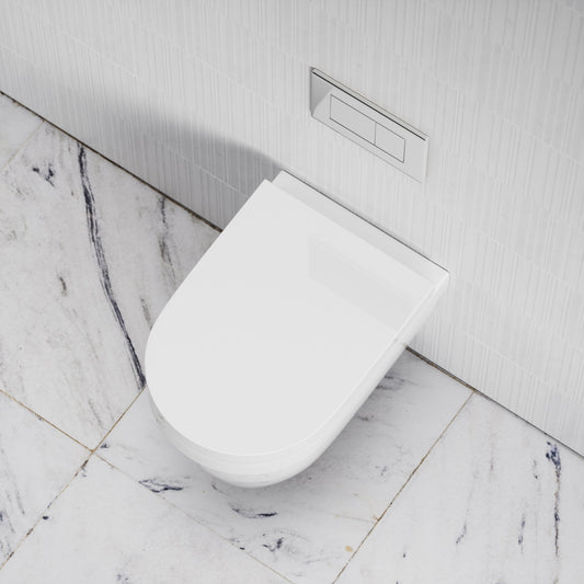 Berkeley Traditional Back to Wall Rimless Toilet with Concealed Cistern and Chrome Flush Plate