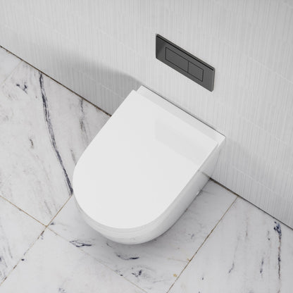 Berkeley Traditional Back to Wall Rimless Toilet with Concealed Cistern and Gunmetal Flush Plate