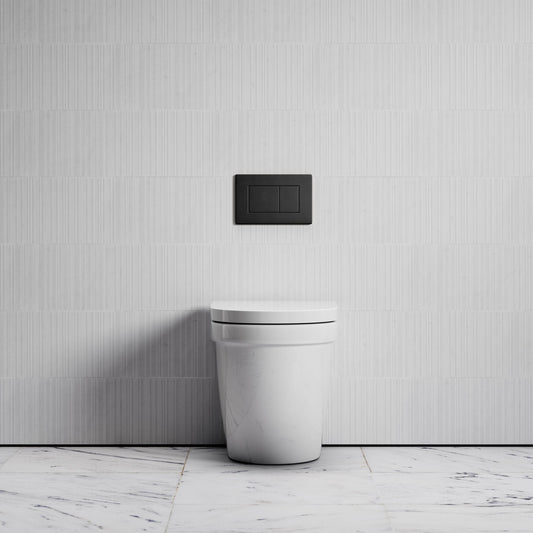 Berkeley Traditional Back to Wall Rimless Toilet with Concealed Cistern and Matte Black Flush Plate