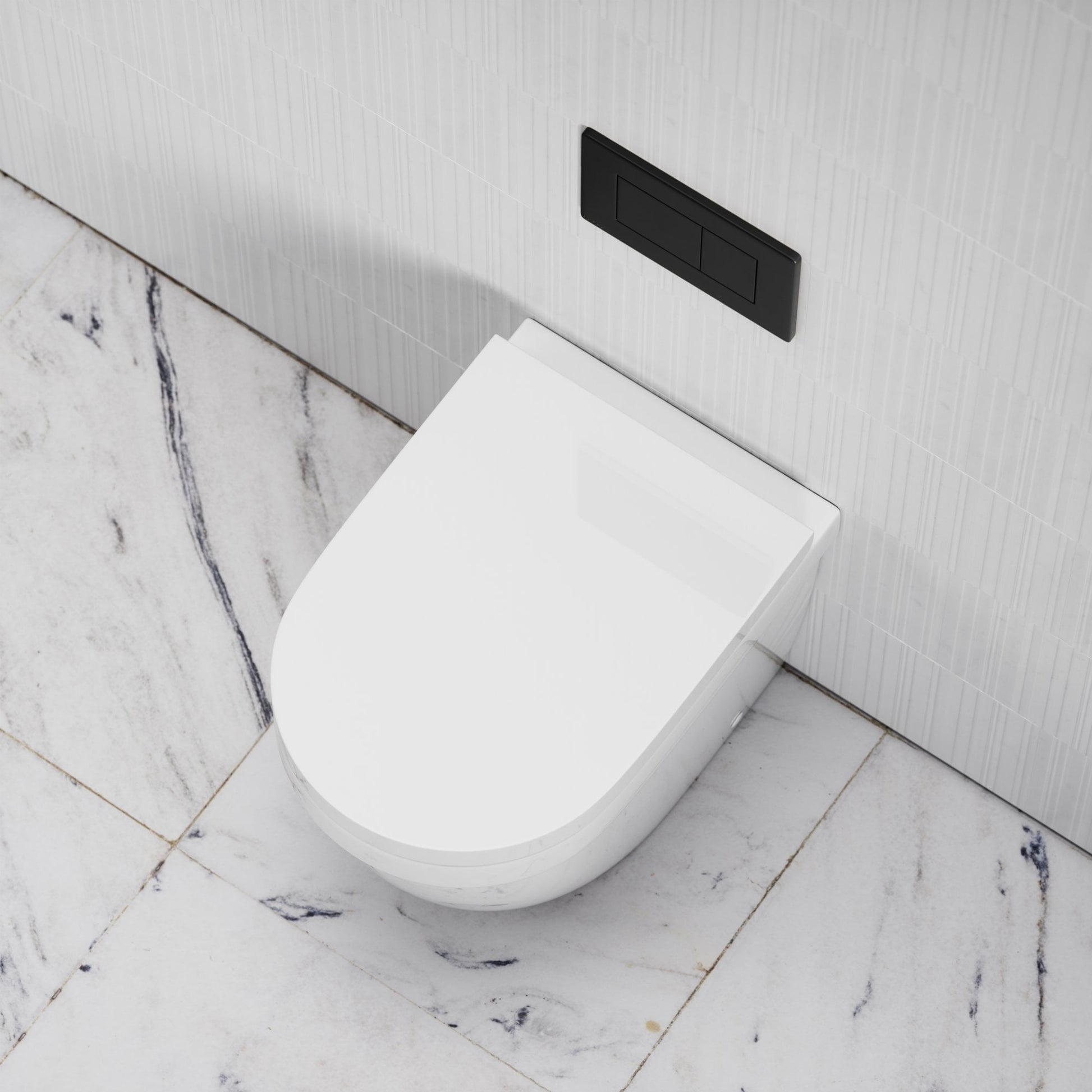 Berkeley Traditional Back to Wall Rimless Toilet with Concealed Cistern and Matte Black Flush Plate