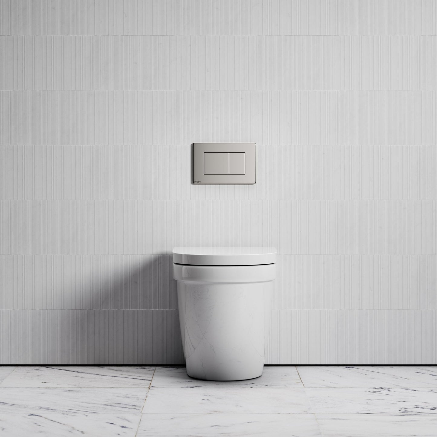 Berkeley Traditional Back to Wall Rimless Toilet with Concealed Cistern and Polished Nickel Flush Plate