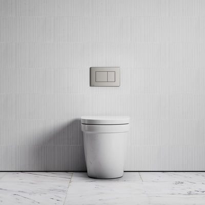 Berkeley Traditional Back to Wall Rimless Toilet with Concealed Cistern and Polished Nickel Flush Plate