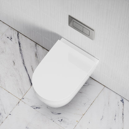 Berkeley Traditional Wall Hung Rimless Toilet with Concealed Cistern Frame and Brushed Stainless Flush Plate