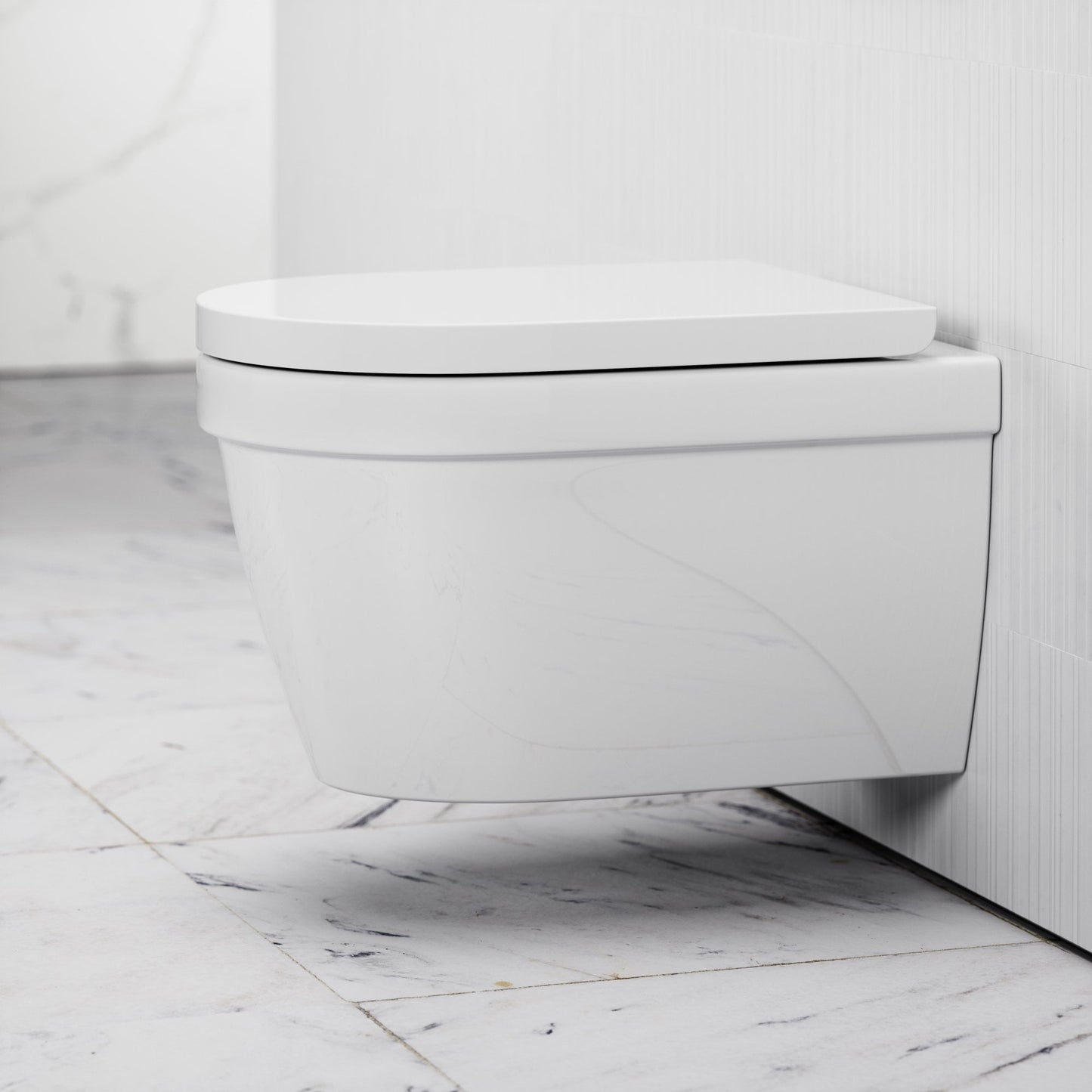 Berkeley Traditional Wall Hung Rimless Toilet with Concealed Cistern Frame and Chrome Flush Plate