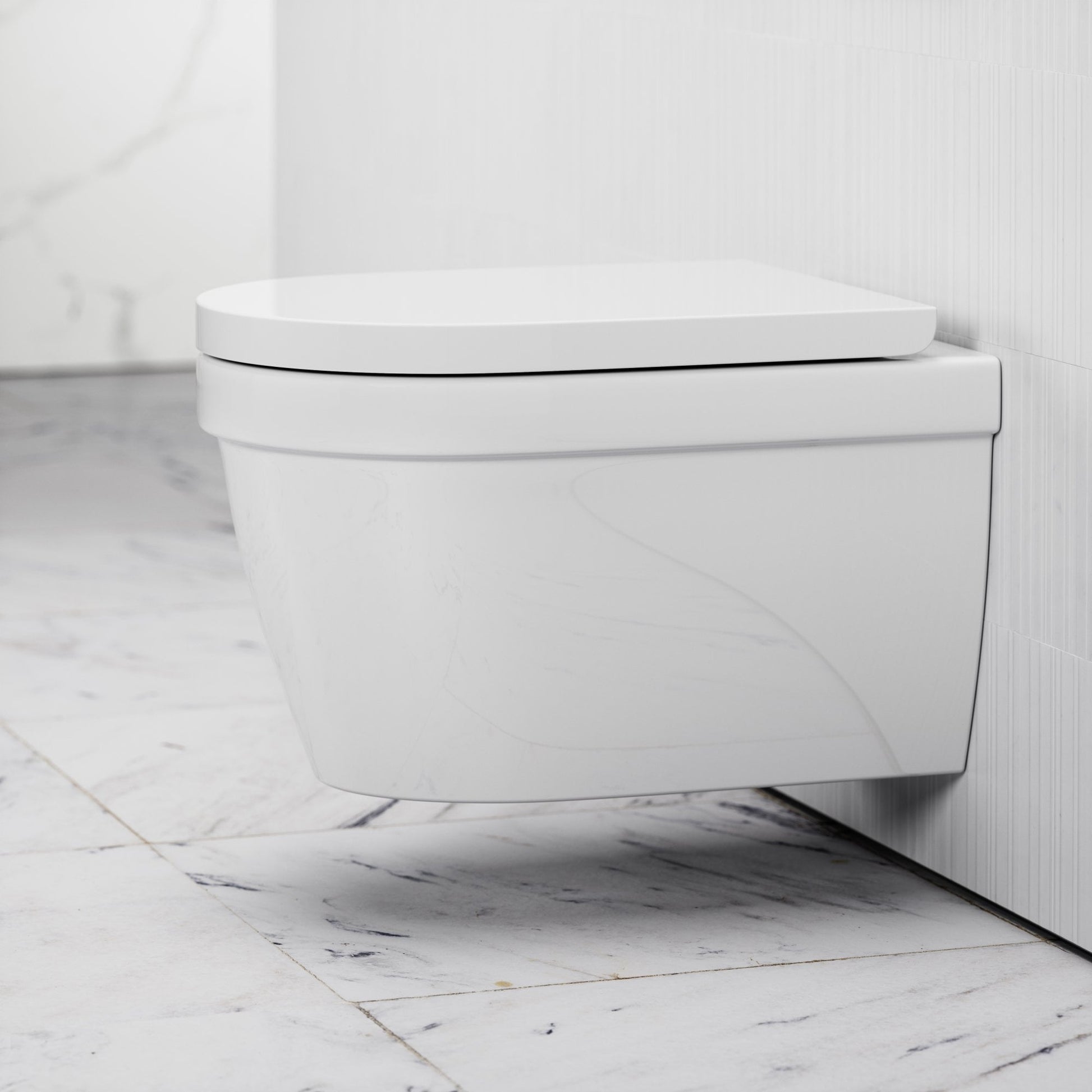 Berkeley Traditional Wall Hung Rimless Toilet with Concealed Cistern Frame and Chrome Flush Plate