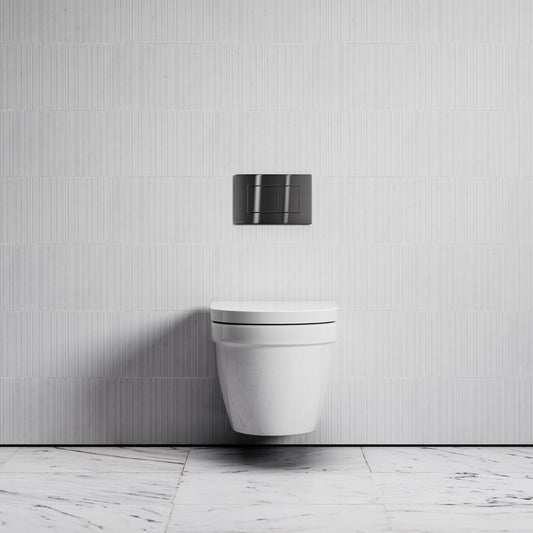 Berkeley Traditional Wall Hung Rimless Toilet with Concealed Cistern Frame and Gunmetal Flush Plate