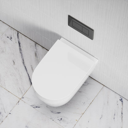 Berkeley Traditional Wall Hung Rimless Toilet with Concealed Cistern Frame and Gunmetal Flush Plate