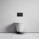 Berkeley Traditional Wall Hung Rimless Toilet with Concealed Cistern Frame and Matte Black Flush Plate