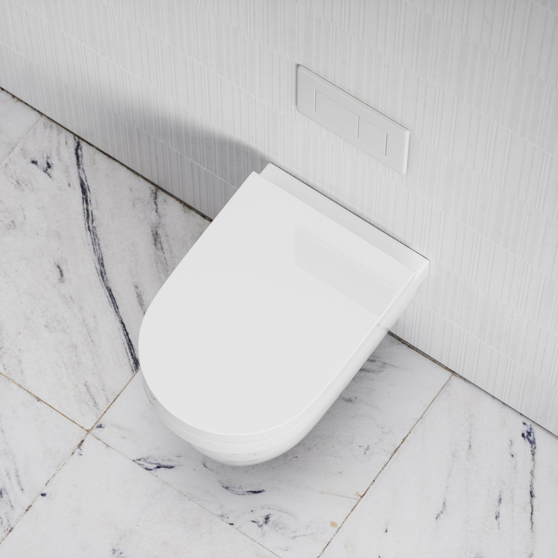 Berkeley Traditional Wall Hung Rimless Toilet with Concealed Cistern Frame and Matte White Flush Plate
