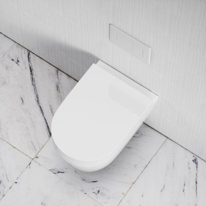 Berkeley Traditional Wall Hung Rimless Toilet with Concealed Cistern Frame and Matte White Flush Plate