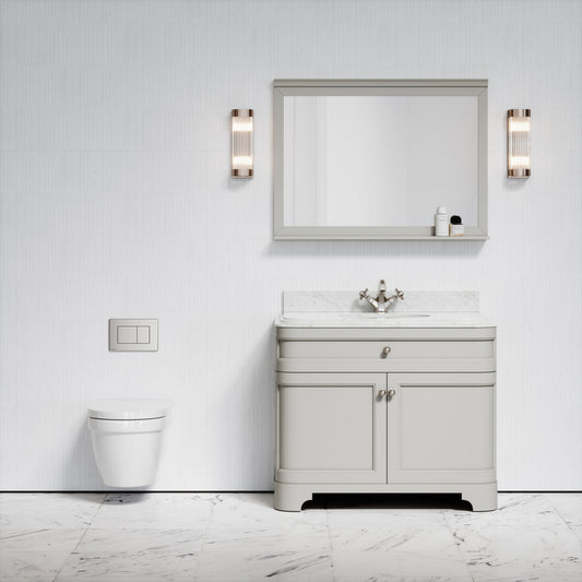 Berkeley Traditional Wall Hung Rimless Toilet with Concealed Cistern Frame and Polished Nickel Flush Plate