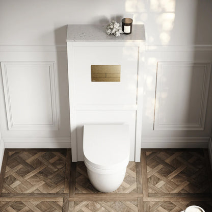 Berkeley Traditional Back to Wall Rimless Toilet with Concealed Cistern, Matte White Claridge Housing and Square Flush Plate
