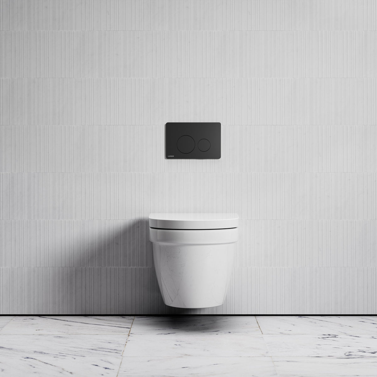Berkeley Traditional Wall Hung Rimless Toilet with Concealed Cistern Frame and Round Flush Plate