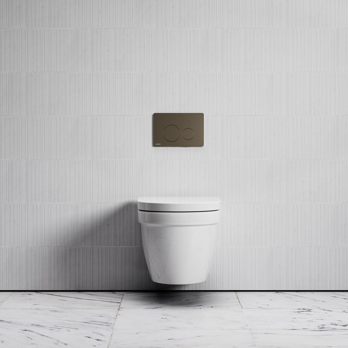 Berkeley Traditional Wall Hung Rimless Toilet with Concealed Cistern Frame and Round Flush Plate