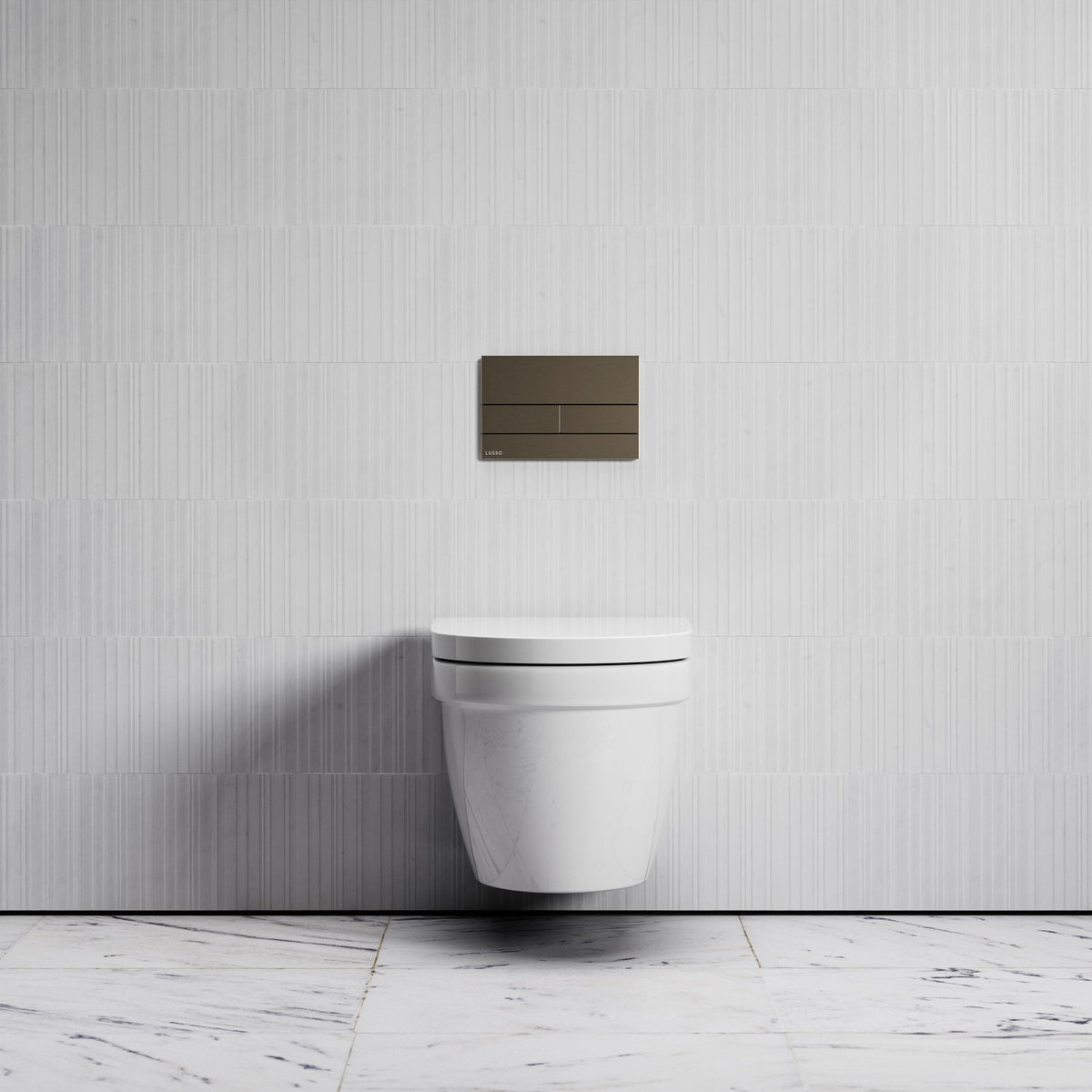 Berkeley Traditional Wall Hung Rimless Toilet with Concealed Cistern Frame and Square Flush Plate