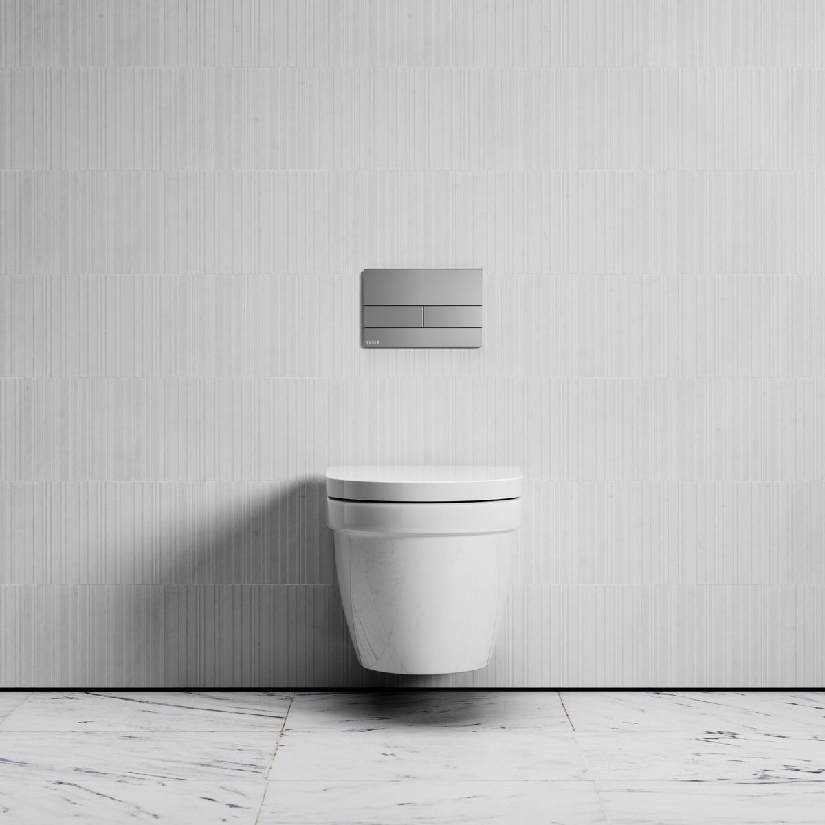 Berkeley Traditional Wall Hung Rimless Toilet with Concealed Cistern Frame and Square Flush Plate