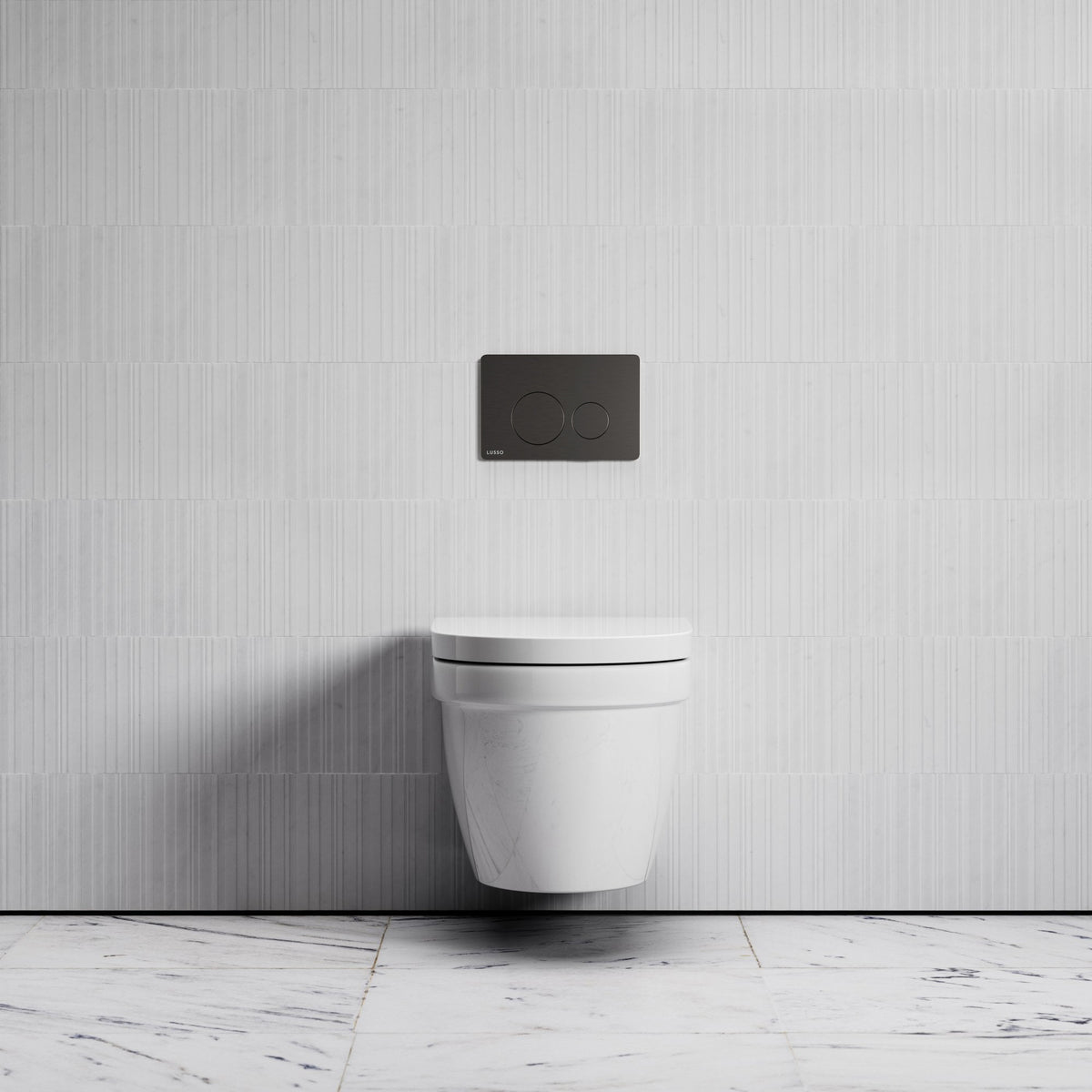 Berkeley Traditional Wall Hung Rimless Toilet with Concealed Cistern Frame and Round Flush Plate