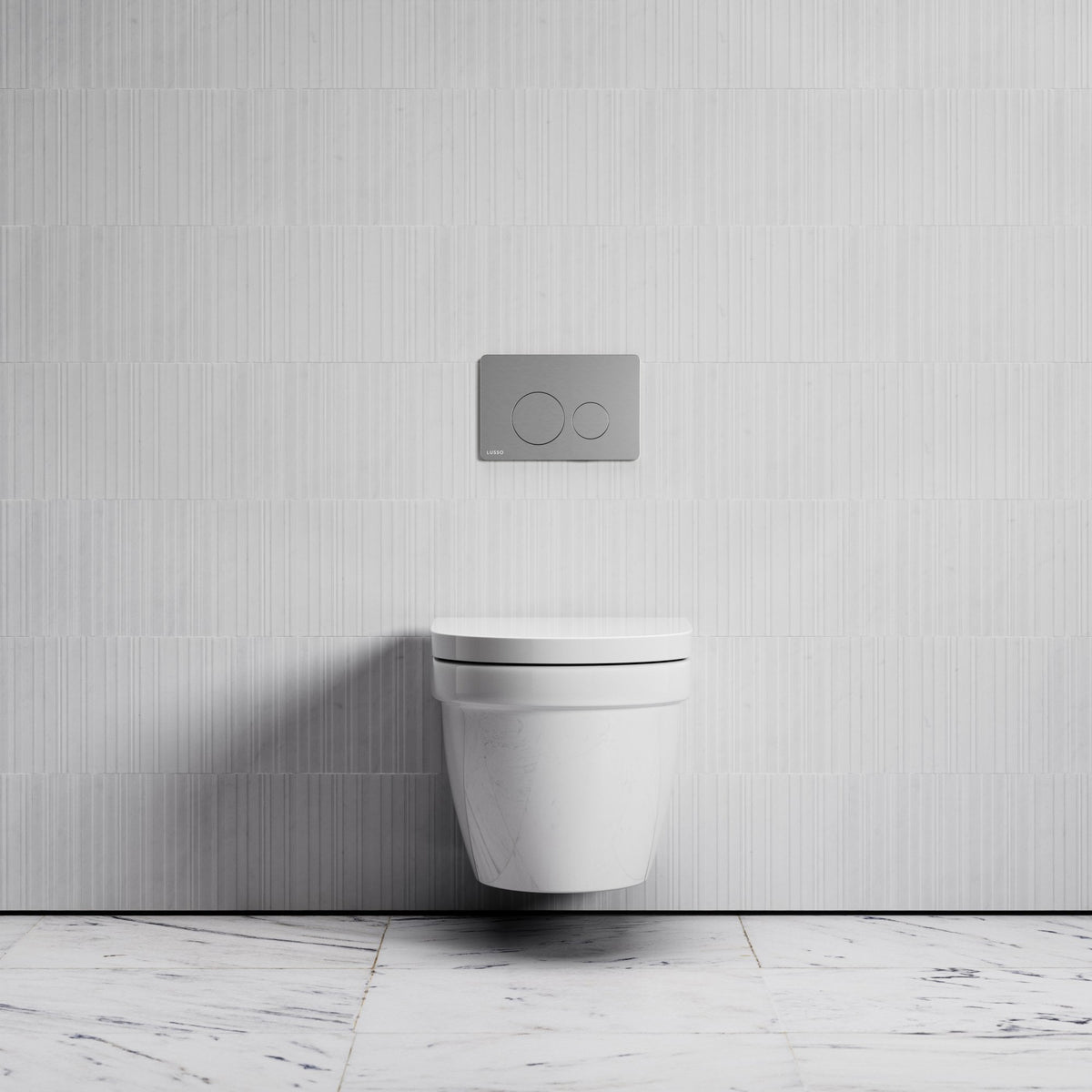 Berkeley Traditional Wall Hung Rimless Toilet with Concealed Cistern Frame and Round Flush Plate