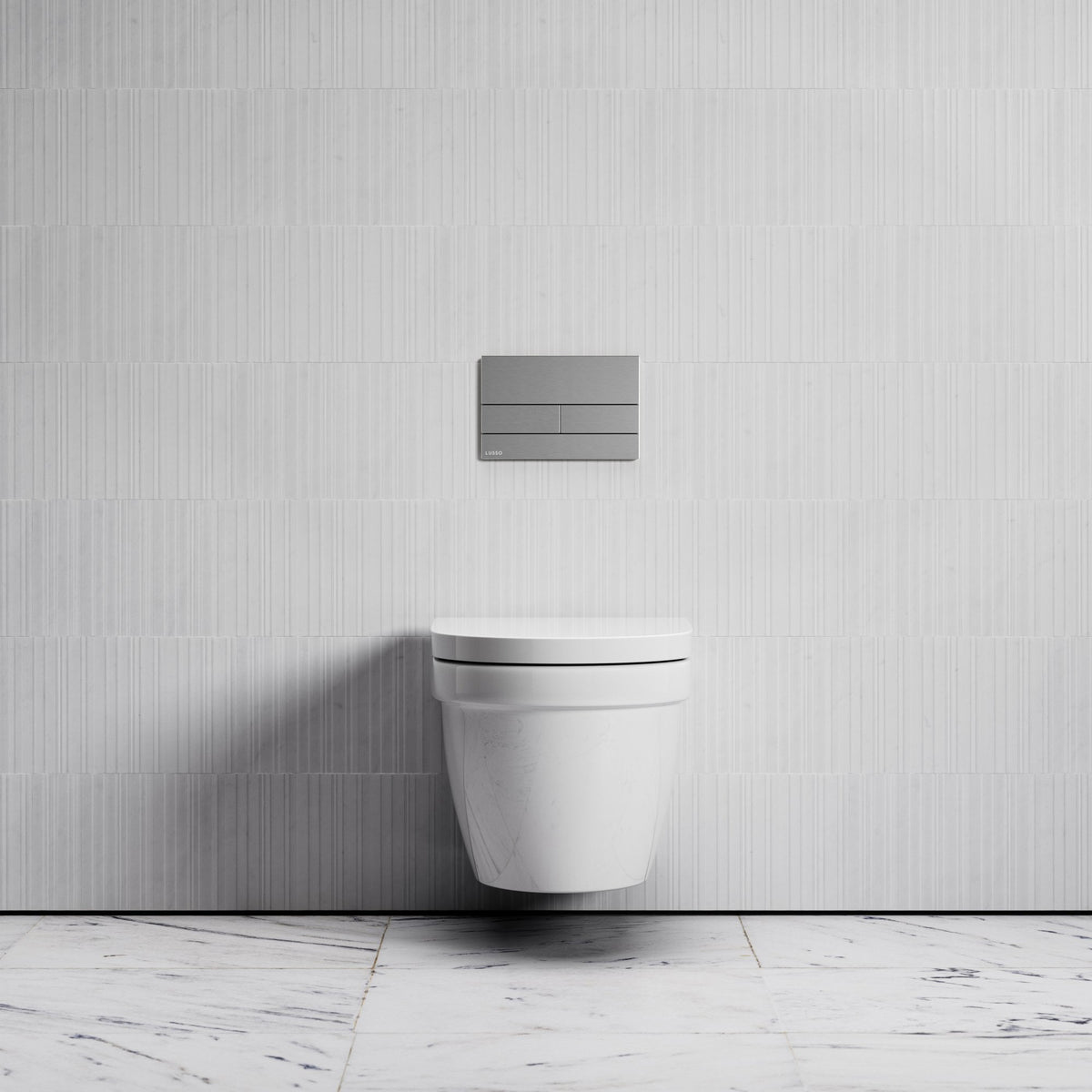 Berkeley Traditional Wall Hung Rimless Toilet with Concealed Cistern Frame and Square Flush Plate