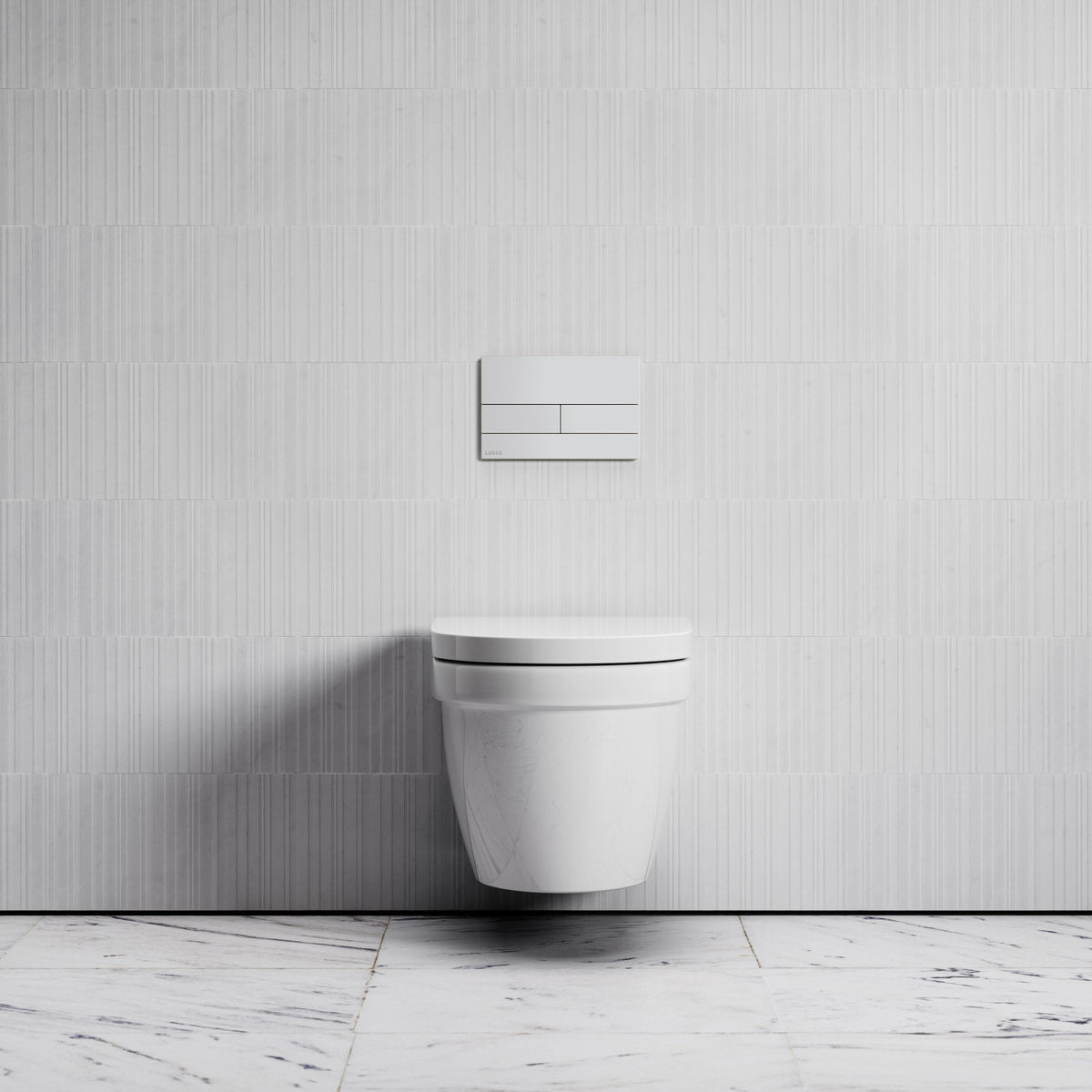 Berkeley Traditional Wall Hung Rimless Toilet with Concealed Cistern Frame and Square Flush Plate