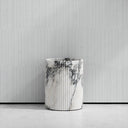 Bijoux Arabescato Fluted Marble Bathroom Bin
