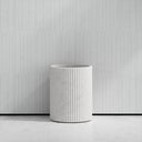 Bijoux Carrara Fluted Marble Bathroom Bin
