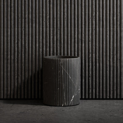 Bijoux Pietra Grey Fluted Marble Bathroom Bin