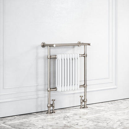 Blenheim Floor Mounted Traditional Towel Warmer Radiator Polished Nickel