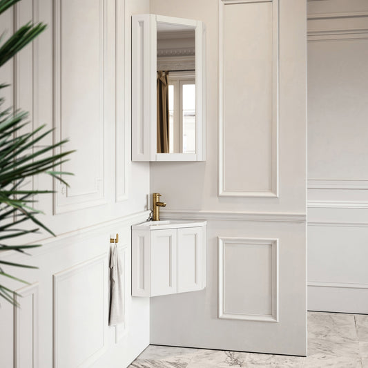 Blenheim Matte Cream Corner Storage Mirror 365mm