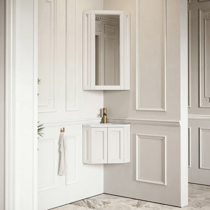 Blenheim Matte Cream Corner Storage Mirror 365mm