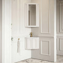 Blenheim Matte Cream Corner Vanity Unit with Mirror Cabinet 390mm