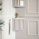 Blenheim Matte Stone Corner Vanity Unit with Stone Basin 390mm