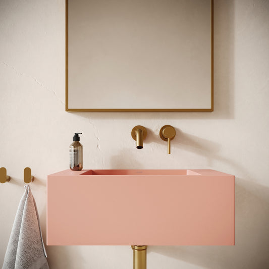 Blocco Blush Concrete Wall Hung Basin 600mm