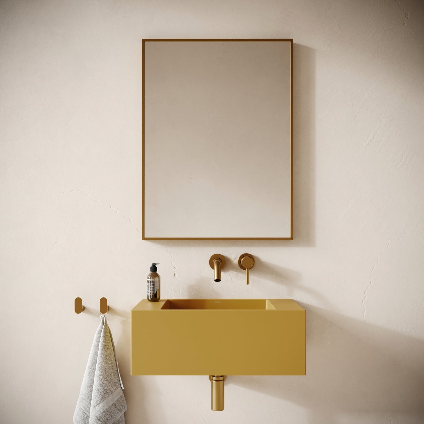 Blocco Saffron Concrete Wall Hung Basin 600mm