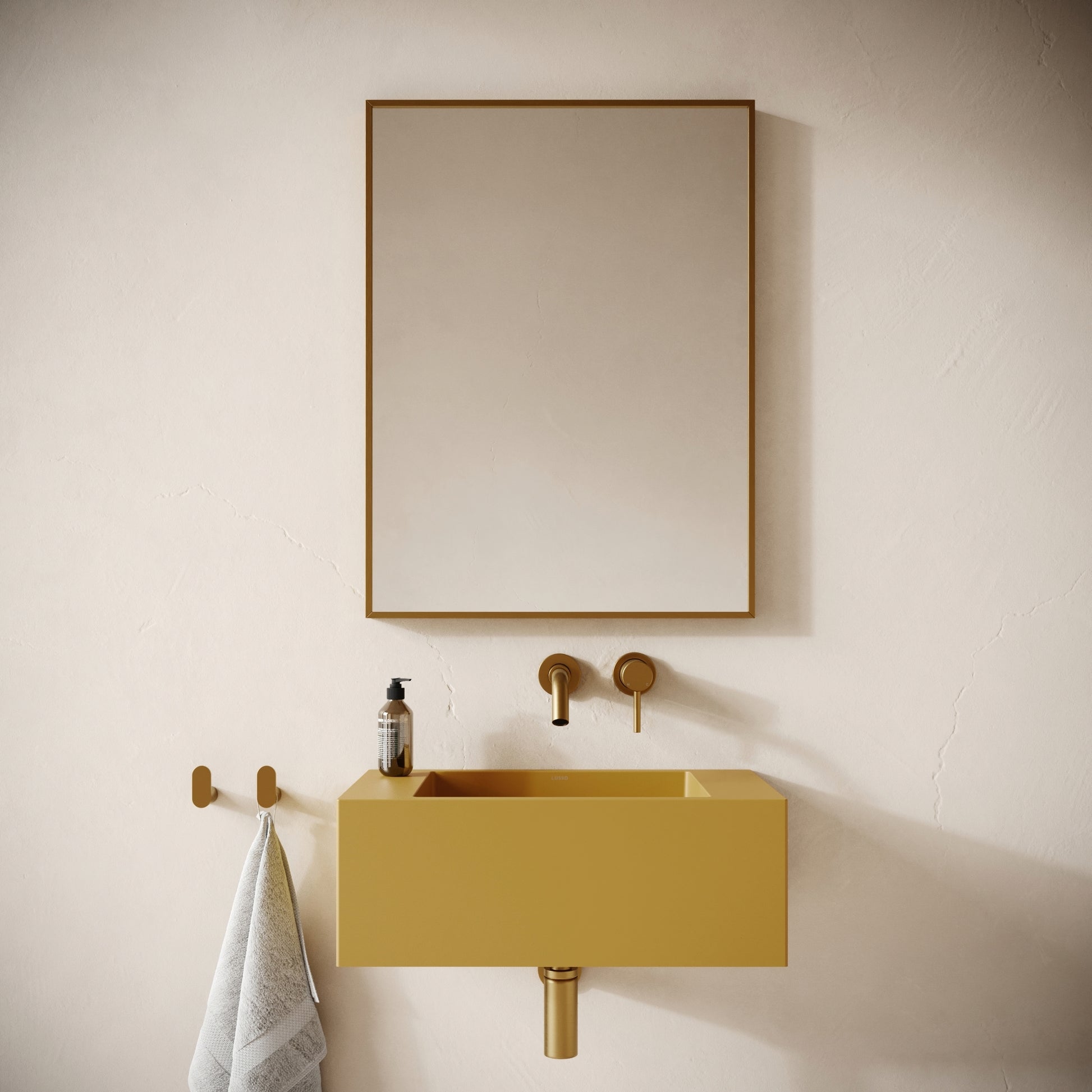 Blocco Saffron Concrete Wall Hung Basin 600mm