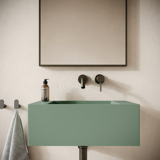 Blocco Seafoam Concrete Wall Hung Basin 600mm